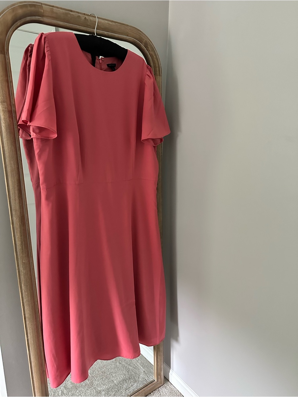 Ann Taylor Elegant Pink Flutter Sleeve Dress